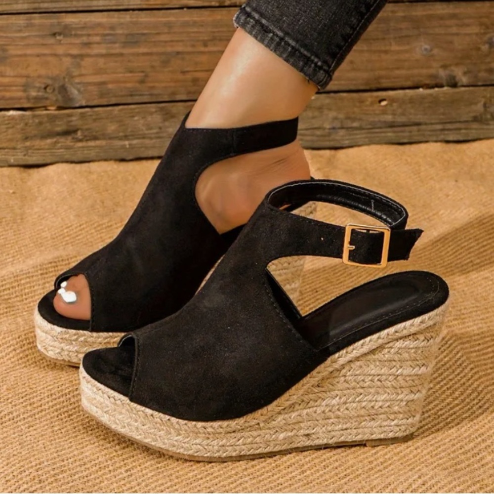 Banana Republic Wedge Espadrille Olive Green Size 7 - Picture 7 of 7